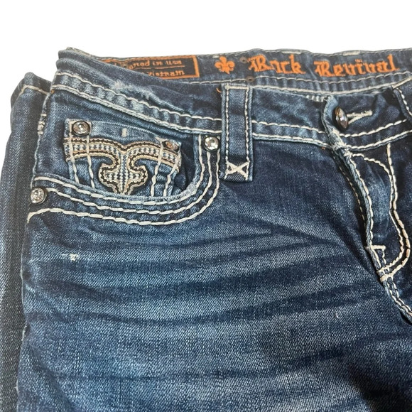 Rock Revival Dania Easy Skinny Jeans – Size 26 – Distressed & Embellished - Picture 14 of 15